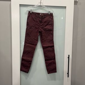 J. Crew Maroon Wash Chino Pants, Size 26